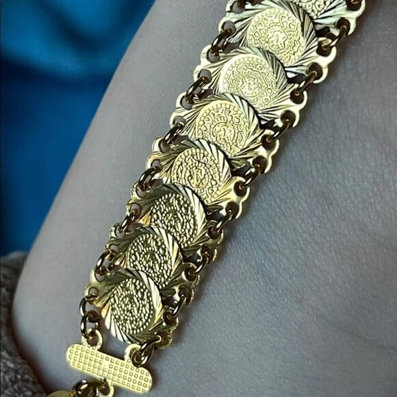 Gold Tone Coin Bracelet - Picture 7 of 7